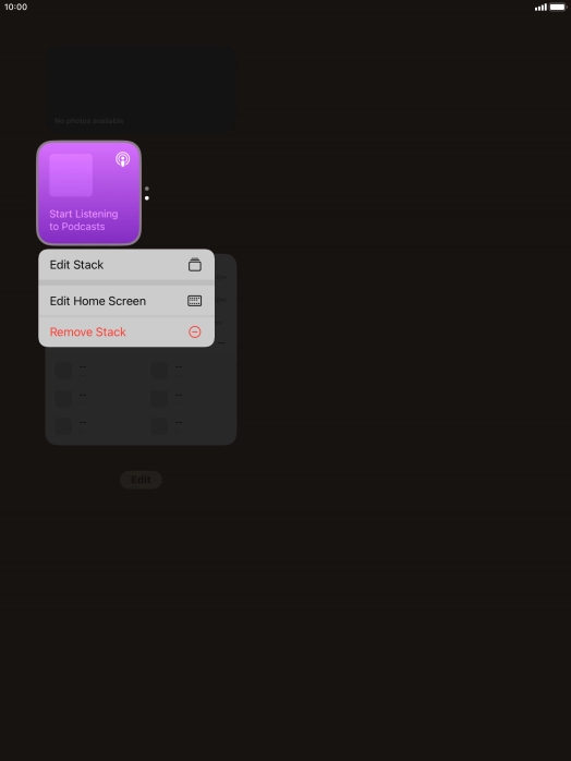 Press Edit Stack. Press Edit Stack.