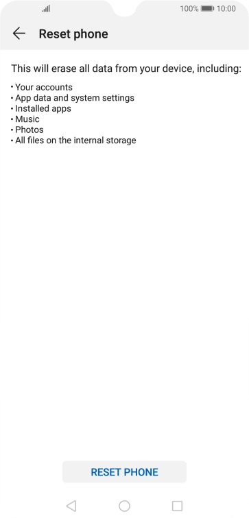 Press RESET PHONE. Press RESET PHONE.