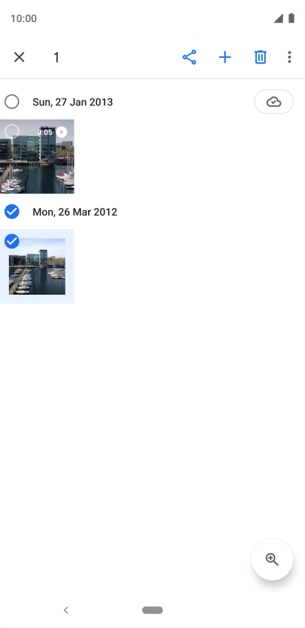 Press the required pictures or video clips to add them. Press the required pictures or video clips to add them.