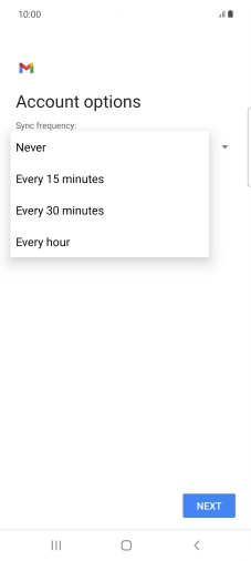 Press the required setting. Press the required setting.