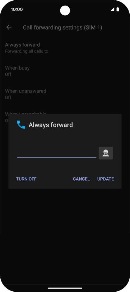 Press TURN OFF. Press TURN OFF.