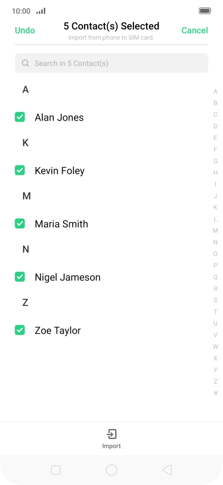 Press Import. Press Import.