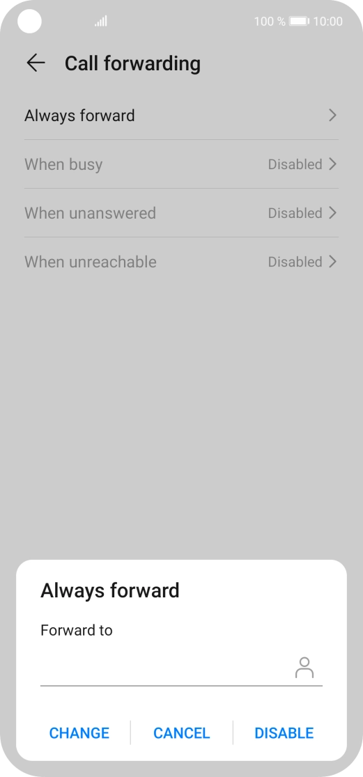 Press DISABLE. Press DISABLE.