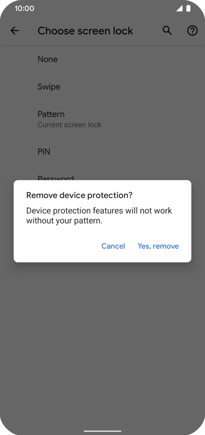 Press Yes, remove. Press Yes, remove.