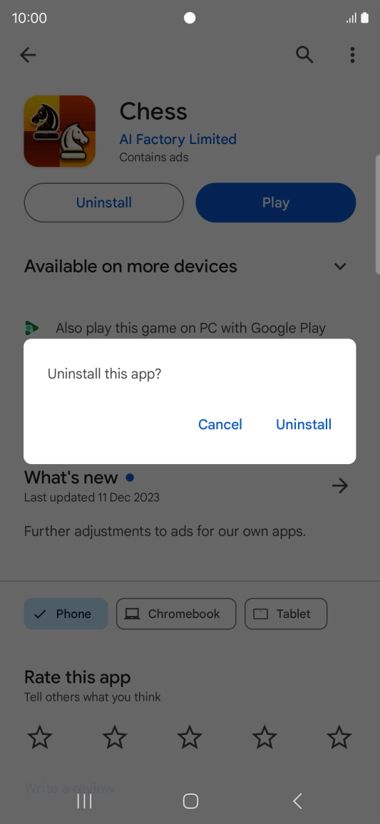 Press Uninstall. Press Uninstall.