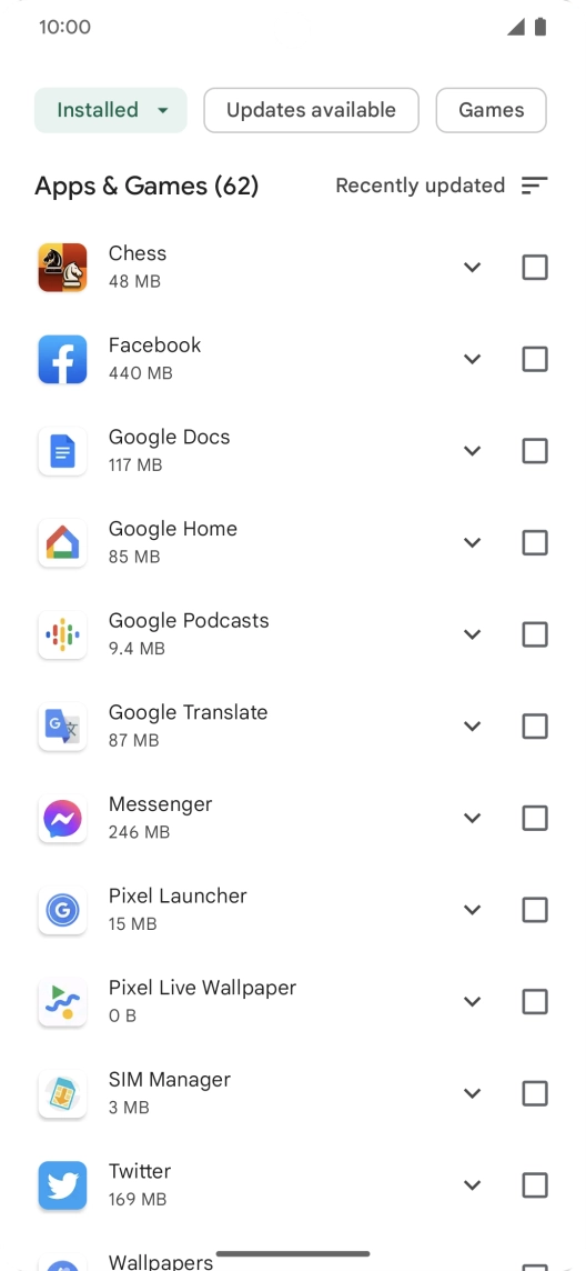 Press the required app. Press the required app.
