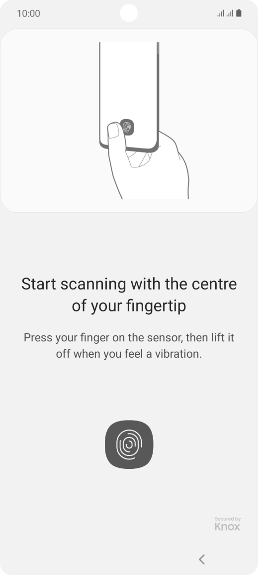 Follow the instructions on the screen to create the phone lock code using your fingerprint. Follow the instructions on the screen to create the phone lock code using your fingerprint.