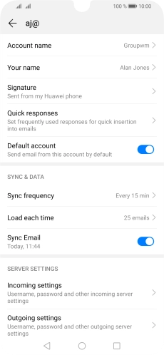 Press Account name and key in the required name. Press Account name and key in the required name.