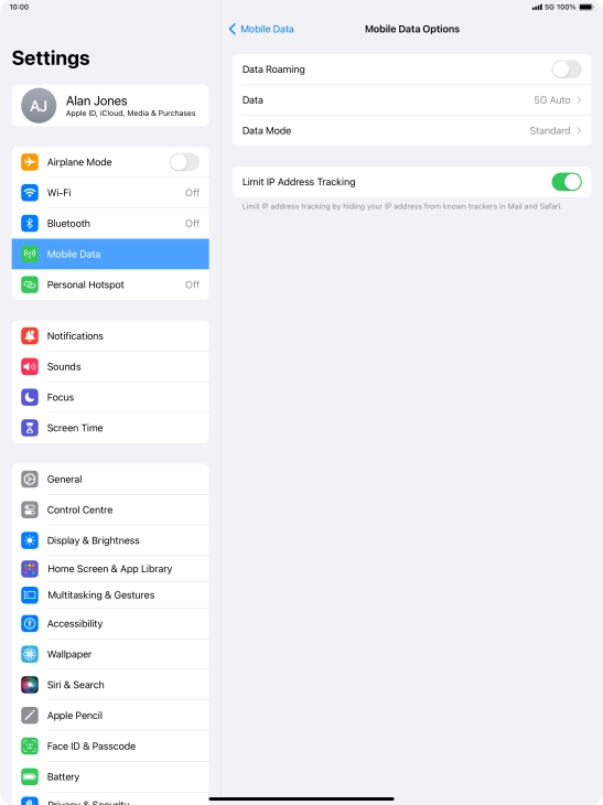 Press Data Mode. Press Data Mode.