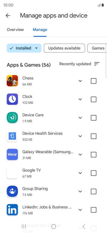 Press the required app. Press the required app.