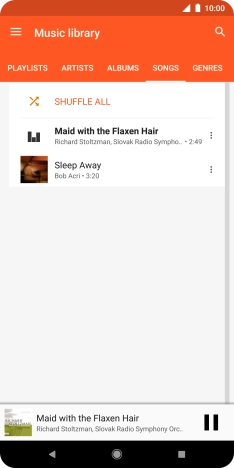 Press the song title at the bottom of the screen. Press the song title at the bottom of the screen.