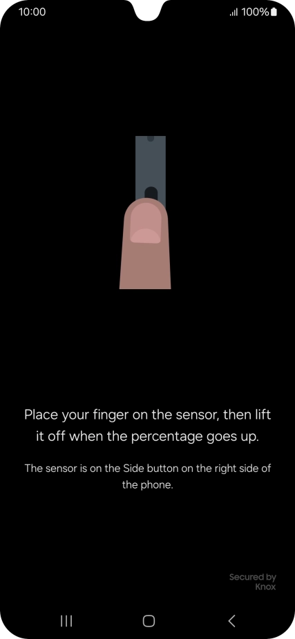 Follow the instructions on the screen to create the phone lock code using your fingerprint. Follow the instructions on the screen to create the phone lock code using your fingerprint.