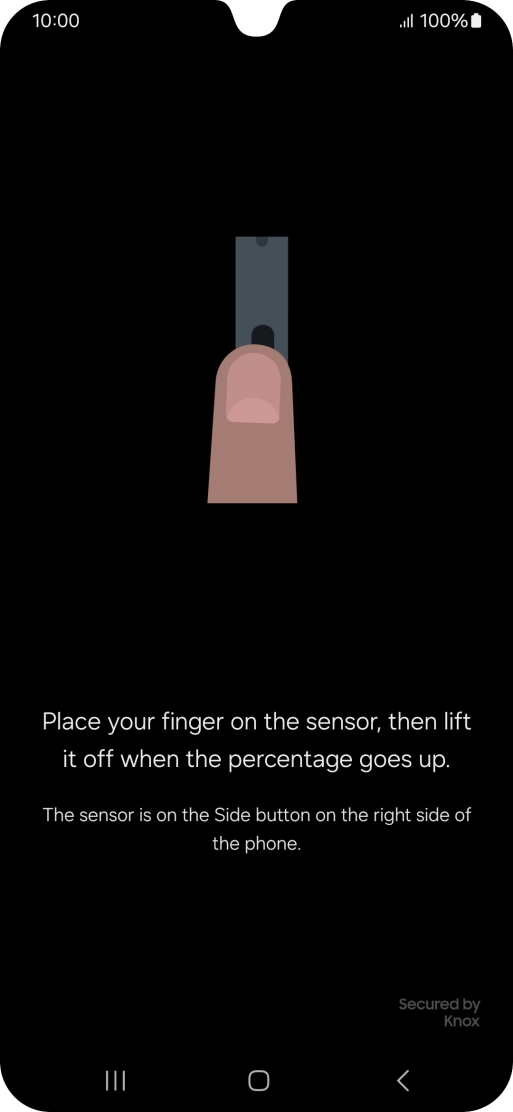 Follow the instructions on the screen to create the phone lock code using your fingerprint. Follow the instructions on the screen to create the phone lock code using your fingerprint.