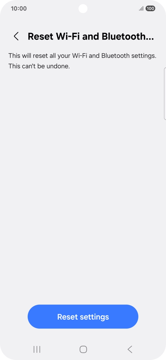 Press Reset settings. Press Reset settings.