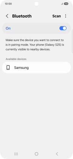 Press the required Bluetooth device and follow the instructions on the screen to pair the device with your phone. Press the required Bluetooth device and follow the instructions on the screen to pair the device with your phone.