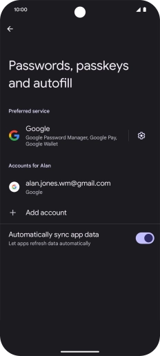Press Add account. Press Add account.