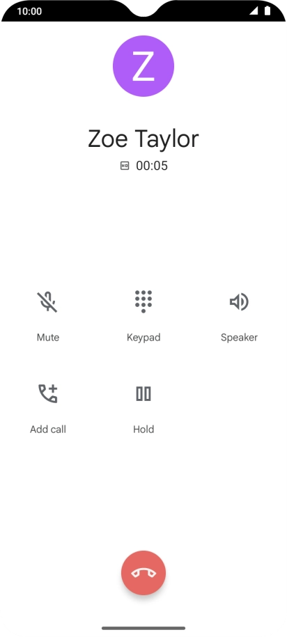 Press the end call icon. Press the end call icon.