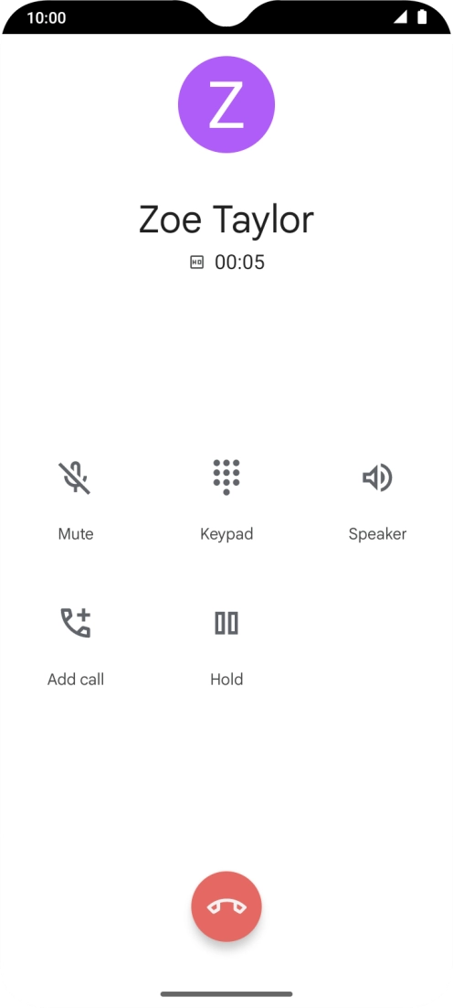 Press the end call icon. Press the end call icon.