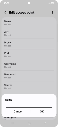 Key in EE Internet and press OK. Key in EE Internet and press OK.