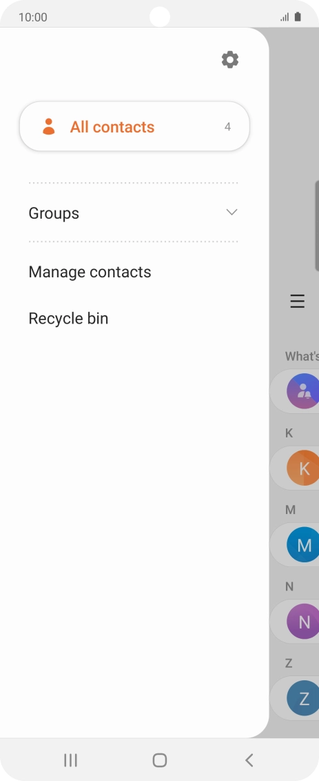 Press Manage contacts. Press Manage contacts.