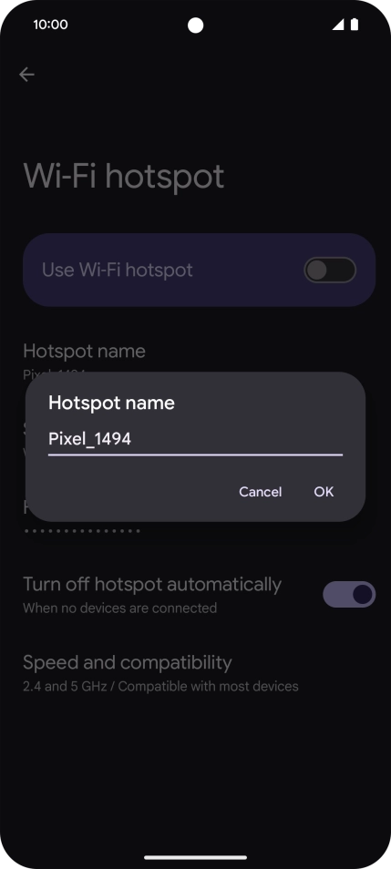 Key in the required Wi-Fi hotspot name and press OK. Key in the required Wi-Fi hotspot name and press OK.