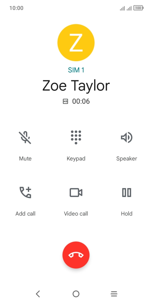Press the end call icon. Press the end call icon.