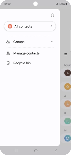 Press Manage contacts. Press Manage contacts.