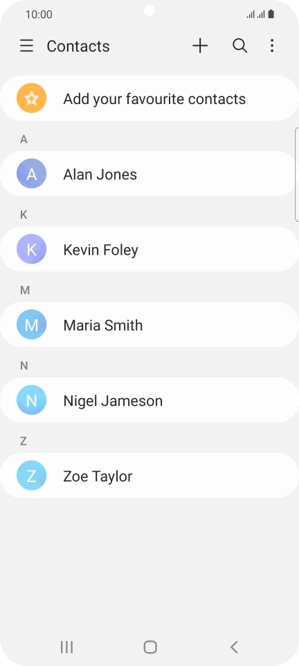 Press the new contact icon. Press the new contact icon.