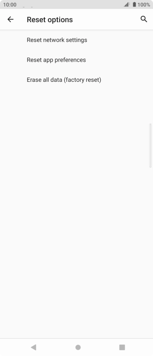 Press Erase all data (factory reset). Press Erase all data (factory reset).