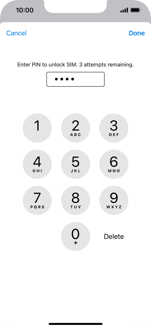 Key in your PIN and press Done. The default PIN is 1111. Key in your PIN and press Done. The default PIN is 1111.