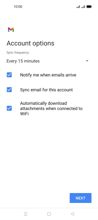 If this screen is displayed, you email account has been recognised and set up automatically. Follow the instructions on the screen to key in more information and finish setting up your phone. If this screen is displayed, you email account has been recognised and set up automatically. Follow the instructions on the screen to key in more information and finish setting up your phone.