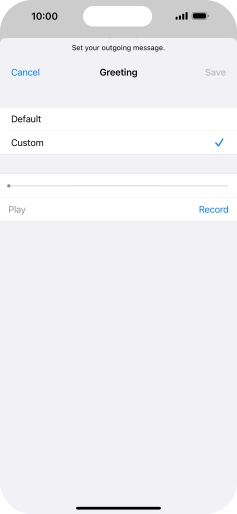 Press Record to start recording a personal greeting. Press Record to start recording a personal greeting.