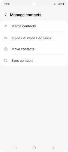Press Import or export contacts. Press Import or export contacts.