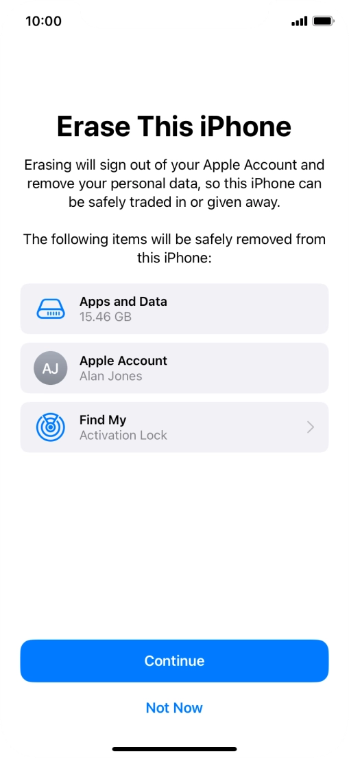 Press Continue. Press Continue.