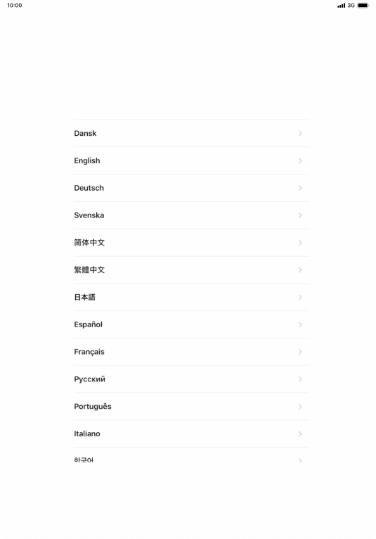 Press the required language. Press the required language.