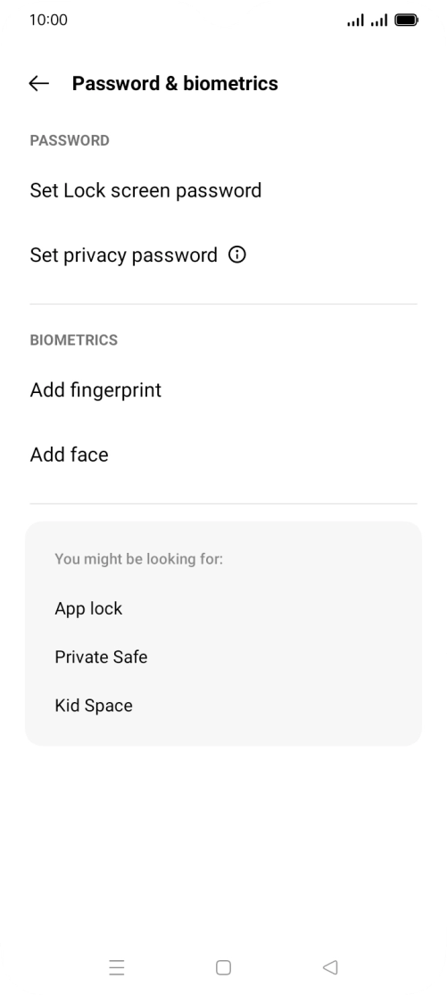 Press Add fingerprint. Press Add fingerprint.