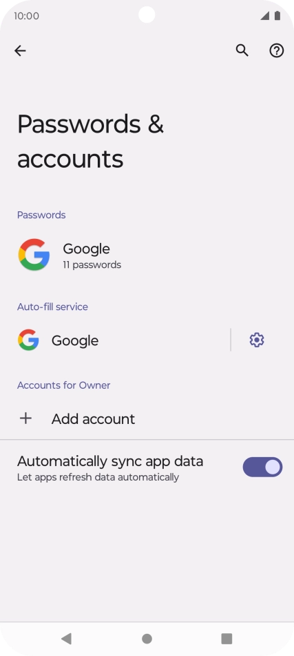 Press Add account. Press Add account.