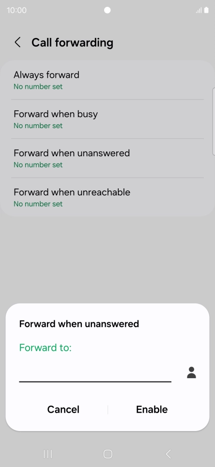 Key in +447953222222 and press Enable. Key in +447953222222 and press Enable.