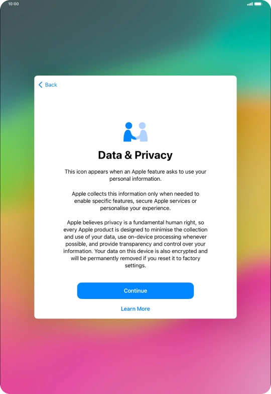 Press Continue. Press Continue.