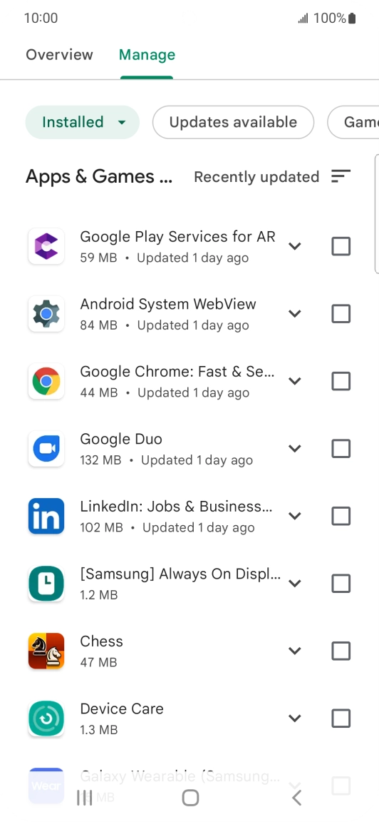 Press the required app. Press the required app.