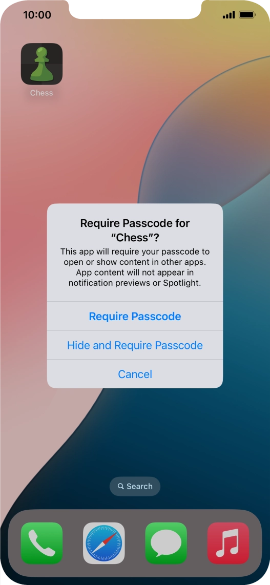 Press Require Passcode. Press Require Passcode.