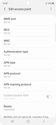 Press MMS port. Press MMS port.
