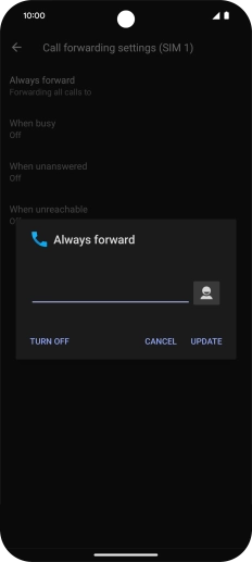 Press TURN OFF. Press TURN OFF.