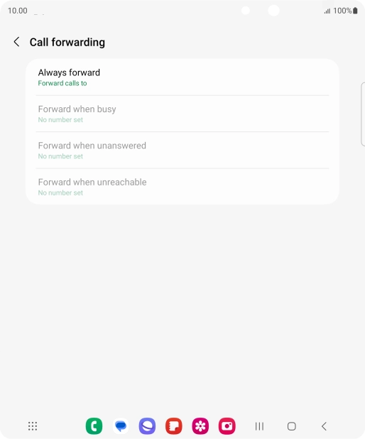 Press the required divert type. Press the required divert type.
