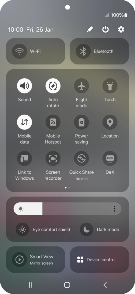 Press the settings icon. Press the settings icon.