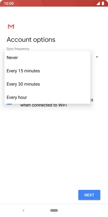 Press the required setting. Press the required setting.