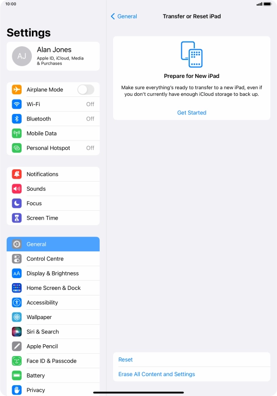 Press Reset. Press Reset.