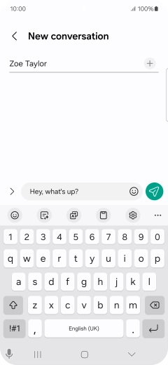 Create a new message and write the required text. Create a new message and write the required text.