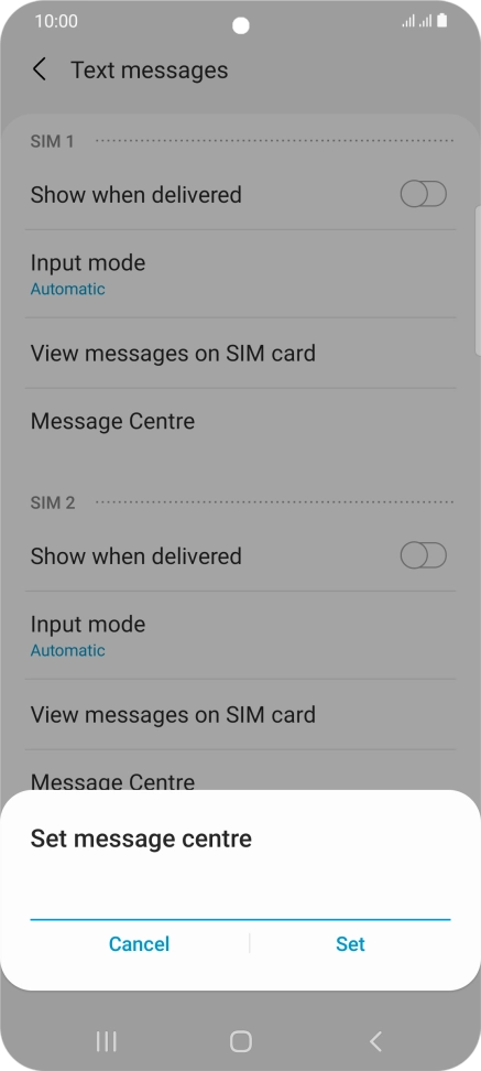 Key in +447958879879 and press Set. Key in +447958879879 and press Set.