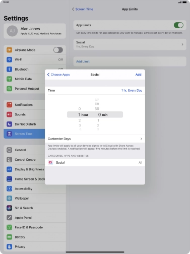 Press Customise Days. Press Customise Days.